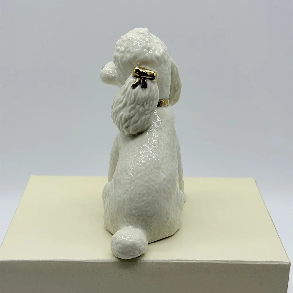 Lenox Year of Puppies Classic Poodle Figurine Ivory Gold Vintage 4